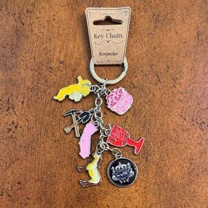KEEPSAKE Madonna Inn Colorful Charm Key Chain